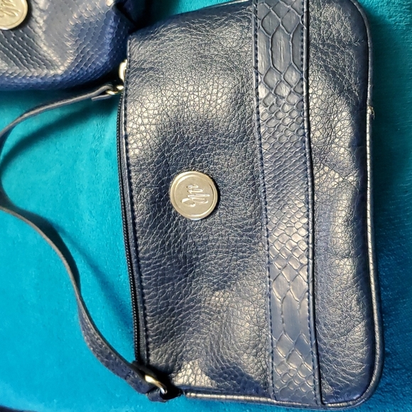 Joy Mangano Bags Joy Mangano Navy Large Faux Leather Animal